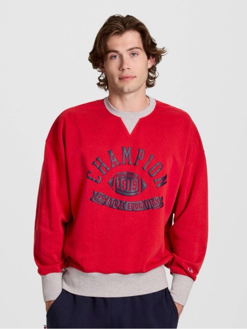 Champion Men's Physical Education Colorblocked Sweatshirt Large